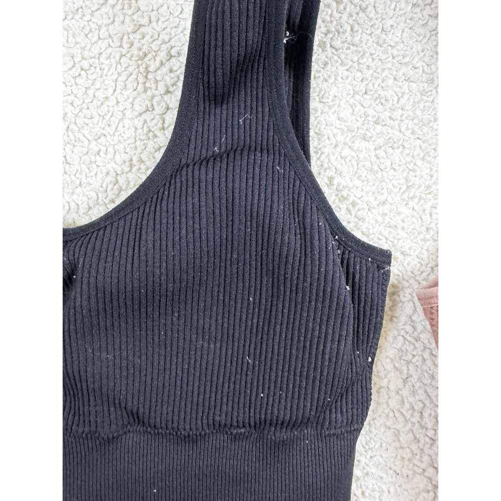 Aerie Sports Bra Lot of 4 Women's Small Ribbed Bralette Black Pink Green - Picture 6 of 9